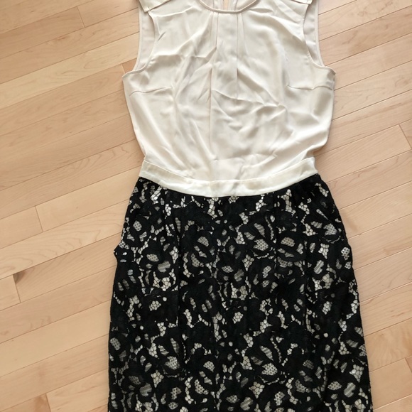 RRP€360 Malene Birger Crêpe Skirt Dress Size 36/S. Two Tone Contrast Lace; New - Picture 3 of 6